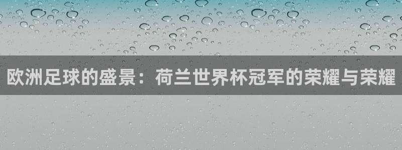 2026世界杯预选赛：欧洲足球的盛景：荷兰世界杯冠军的荣耀与荣耀